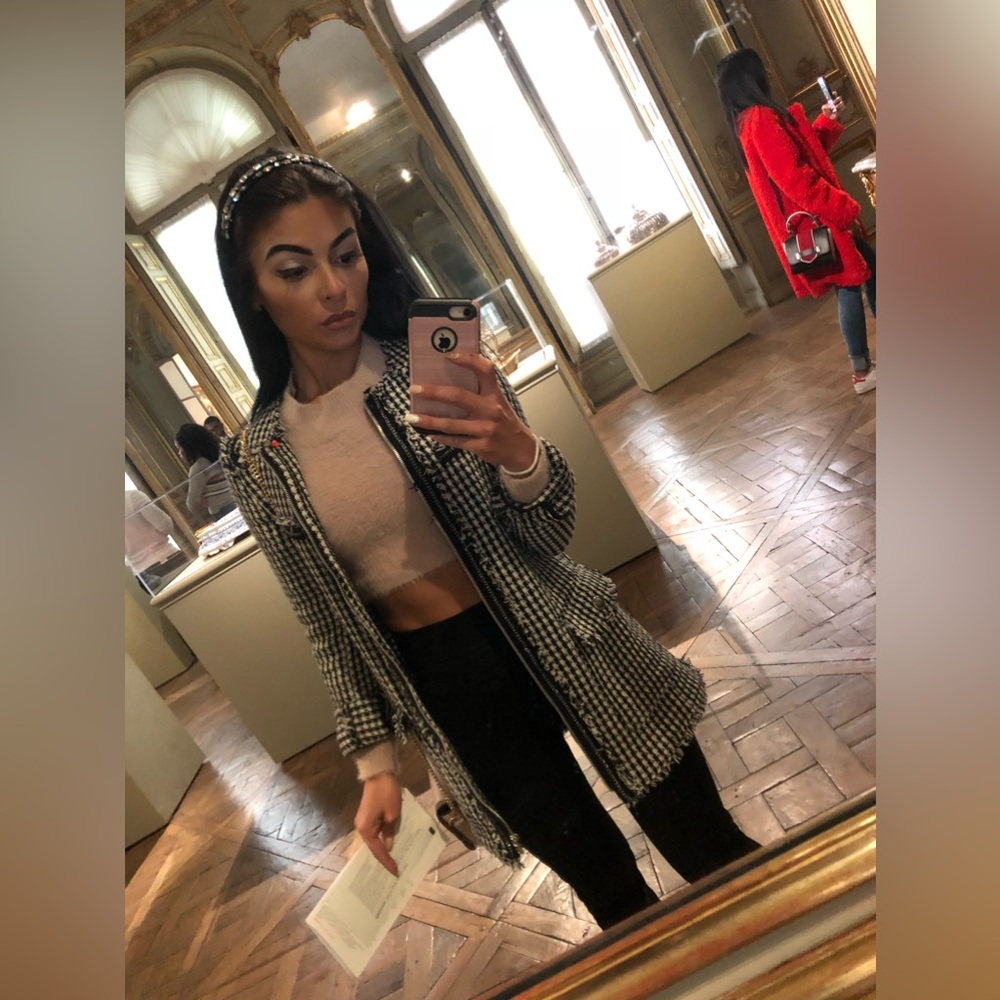 Elegant, Houndstooth Pattern Jacket From “Zara”; … - image 7